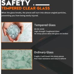 ELEGANT Walk In Shower Screen 8mm Nano Glass Black Wet Room Frameless Shower Enclosure 900mm -Comfort Bathroom Store 33535355 4