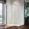 ELEGANT Walk In Shower Screen 8mm Nano Glass Wet Room Frameless Shower Door 900mm Black -Comfort Bathroom Store 33535657 1