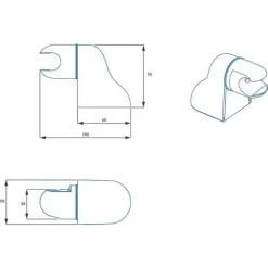 Croydex Adjustable Wall Bracket - Chrome -Comfort Bathroom Store 34036534 4