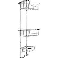 Croydex Stainless Steel Three Tier Corner Basket -Comfort Bathroom Store 34036613 3
