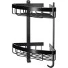 Croydex Matte Black Large Two Tier Corner Basket -Comfort Bathroom Store 34036632 1
