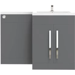 NRG Gloss Grey Right Hand Bathroom Cabinet Furniture Combination Vanity Unit Set (No Toilet) -Comfort Bathroom Store 34185215 4
