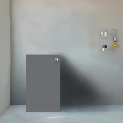 NRG 500mm Bathroom Toilet Back To Wall Unit With Concealed Cistern Furniture Units Gloss Grey 4 NRG 500mm Bathroom Toilet Back To Wall Unit With Concealed Cistern Furniture Units Gloss Grey - Image 2