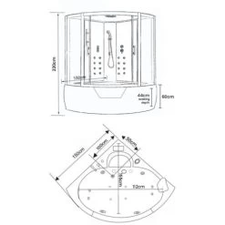 SIMBA WHIRLPOOL BATH TUB SHOWER Model MONTECARLO 150 X 150 CM (cm 230 H) 11 SIMBA WHIRLPOOL BATH TUB SHOWER Model MONTECARLO 150 X 150 CM (cm 230 H) -Comfort Bathroom Store 3447367 5