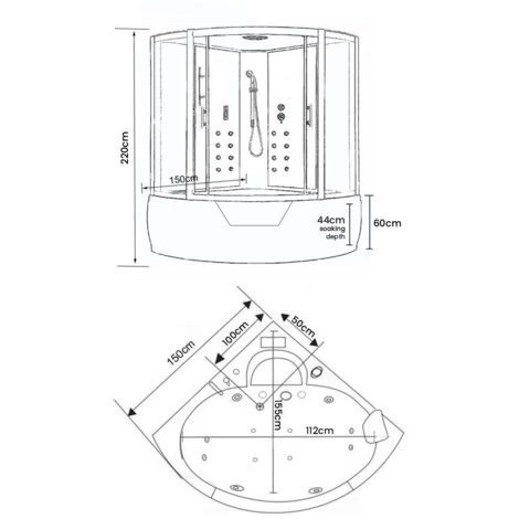 SIMBA WHIRLPOOL BATH TUB SHOWER Model MONTECARLO 150 X 150 CM (cm 230 H) 7 SIMBA WHIRLPOOL BATH TUB SHOWER Model MONTECARLO 150 X 150 CM (cm 230 H) - Image 5