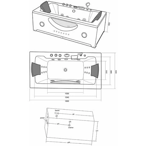 SIMBA WHIRLPOOL BATH CHROMOTHERAPY Model "HYPNOTIC" 180 X 90 Cm 7 SIMBA WHIRLPOOL BATH CHROMOTHERAPY Model "HYPNOTIC" 180 X 90 Cm - Image 5