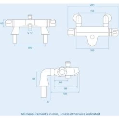 Modern Deck Mounted Chrome Thermostatic Bath Shower Mixer Tap -Comfort Bathroom Store 34525744 5