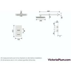 Orchard Derwent Thermostatic Square Concealed Shower Valve And Head Set -Comfort Bathroom Store 35001322 3