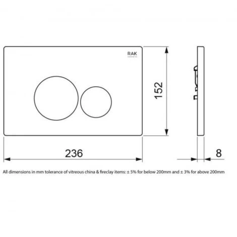 RAK Ecofix Round Dual Flush Plates - Matt Black 4 RAK Ecofix Round Dual Flush Plates - Matt Black - Image 2