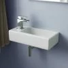 Tulla 375 X 185mm Small Cloakroom Rectangle Wall Hung Basin Sink And Fittings -Comfort Bathroom Store 35337786 1