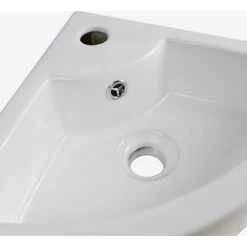 Tulla 450 X 325mm Cloakroom Small Quarter Circle Corner Wall Hung Basin Sink And Waste 9 Tulla 450 X 325mm Cloakroom Small Quarter Circle Corner Wall Hung Basin Sink And Waste -Comfort Bathroom Store 35337791 3