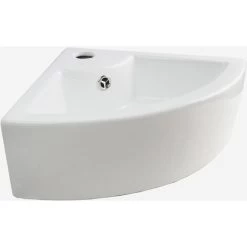 Tulla 450 X 325mm Cloakroom Small Quarter Circle Corner Wall Hung Basin Sink And Waste 10 Tulla 450 X 325mm Cloakroom Small Quarter Circle Corner Wall Hung Basin Sink And Waste -Comfort Bathroom Store 35337791 4