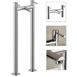 Blossom Modern Bathroom Design Freestanding Chrome Bath Filler Tap