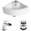 Quarter Circle Corner Cloakroom Basin & Waterfall Mixer Tap Waste 2 Quarter Circle Corner Cloakroom Basin & Waterfall Mixer Tap Waste -Comfort Bathroom Store 35414872 1