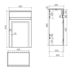 Orbit Classica Traditional Back To Wall WC Unit 500mm Wide - Stone Grey -Comfort Bathroom Store 35454424 2