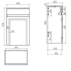 Orbit Classica Traditional Back To Wall WC Unit 500mm Wide - Charcoal Grey 6 Orbit Classica Traditional Back To Wall WC Unit 500mm Wide - Charcoal Grey -Comfort Bathroom Store 35454425 2
