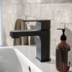 Eclipse Contemporary Matte Black Basin Sink Mono Mixer Tap And Waste -Comfort Bathroom Store 35548783 5
