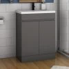 500mm Floor Standing Bathroom Vanity Unit With Ceramic Basin-Doors,Matte Grey -Comfort Bathroom Store 35899519 1