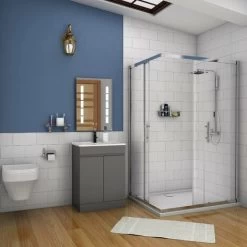 600mm Modern Bathroom Vanity Unit Basin Storage 2 Doors Cabinet Furniture Matte Grey -Comfort Bathroom Store 35899529 3