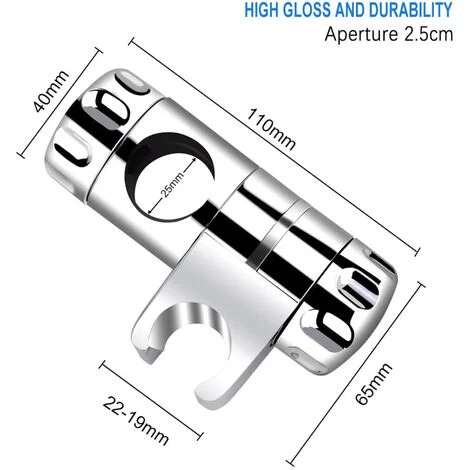 Shower Head Holder, Shower Head Slider, Slider Holder, Shower Holder For Shower Rod Adjustable For 25mm Shower Head Holder 7 Shower Head Holder, Shower Head Slider, Slider Holder, Shower Holder For Shower Rod Adjustable For 25mm Shower Head Holder - Image 5