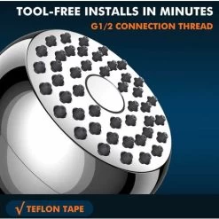 LangRay High Pressure Shower Head Shower Head 2.5 GPM Shower Heads, Adjustable Brass Shower Head Ball Head, Air Bubble Pressure, Shower Head -Comfort Bathroom Store 36914303 3