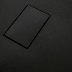 Milano Barq - Black Recessed Walk In Wet Room Shower Enclosure With Grid Pattern Screen&44 Support Arm And Graphite Slate Effect Tray - 1100mm X 700mm -Comfort Bathroom Store 37085281 4