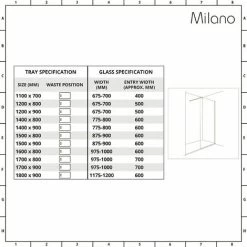 Milano Barq - Black Recessed Walk In Wet Room Shower Enclosure With Grid Pattern Screen&44 Support Arm And Graphite Slate Effect Tray - 1100mm X 700mm -Comfort Bathroom Store 37085281 5