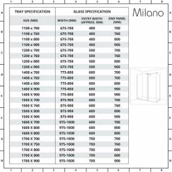 Milano Barq - Corner Walk In Wet Room Shower Enclosure With Grid Pattern Screens&44 Hinged Return Panel&44 Support Arms And 1100mm X 700mm White Tray - Black -Comfort Bathroom Store 37085336 5