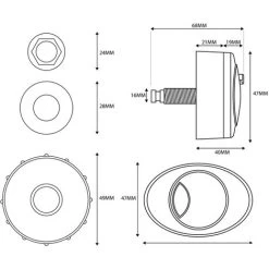 Black Dual Flush Push Button For Concealed Cable WC Cisterns -Comfort Bathroom Store 37105866 3