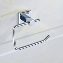 Toilet Roll Holder Stainless Steel Chrome Metal Polished Mirror Paper Toilet Accessories, Toilet Paper Dispenser-Toilet Accessory Bathrooms （square Base） -Comfort Bathroom Store 37617864 3