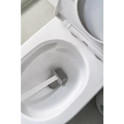 Toilet Brush And Holder, Antibacterial Silicone Toilet Brush And Small Brushes, With Water Filter Base And Quick Dry, Bathroom Accessories, White -Comfort Bathroom Store 37617871 4