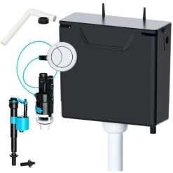 VIVA Slimline Concealed Dual Flush WC Toilet Cistern Bottom OR Side Entry With Pipe