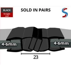 Black Magnetic Shower Seal For Screens Or Doors | Fits 4, 5 Or 6mm Glass | Sold As Pairs | MAG004B (200cm) -Comfort Bathroom Store 38107068 5