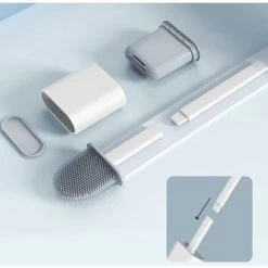 Flex Silicone Toilet Brush With Holder, Deep Cleaning Toilet Brush With Non-Slip Plastic Handle, Folding Bowl Head For Cleaning The Toilet Corner -Comfort Bathroom Store 38146527 2