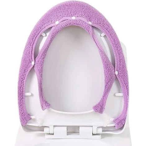 Warmer Toilet Seat Cover, Toilet Seat Cushion, Toilet Seat, Thickened Toilet Seat Cover, Universal Toilet Seat Cover, Toilet Seat Cover, Washable (Purple) SOEKAVIA 4 Warmer Toilet Seat Cover, Toilet Seat Cushion, Toilet Seat, Thickened Toilet Seat Cover, Universal Toilet Seat Cover, Toilet Seat Cover, Washable (Purple) SOEKAVIA - Image 2