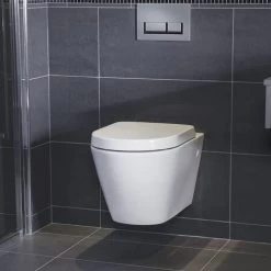 RAK Resort Rimless Wall Hung Toilet Pan & Soft Close Seat - RSTWHPAN/SC -Comfort Bathroom Store 38511606 2