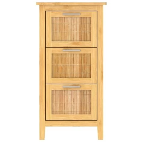 Bathroom Cabinet With 3 Drawers Bamboo 30x42x82 Cm EISL 5 Bathroom Cabinet With 3 Drawers Bamboo 30x42x82 Cm EISL - Image 3