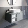 Bathroom Wall Hung Vanity Unit Sink Cabinet Wash Basin Sink Storage Drawer 800mm