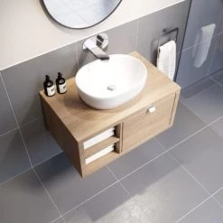 Bathroom Wall Hung Vanity Unit Sink Cabinet Wash Basin Sink Storage Drawer 800mm -Comfort Bathroom Store 38891011 3