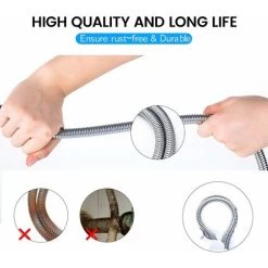 Shower Hose 2m, Universal Extendable Shower Hose Shower Head Explosion-proof, Anti-Twist And Anti-Corrosion Stainless Steel Hose, Double Loop Encryption SOEKAVIA -Comfort Bathroom Store 38918375 3