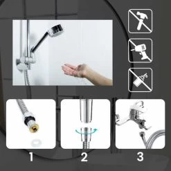 Shower Hose 2m, Universal Extendable Shower Hose Shower Head Explosion-proof, Anti-Twist And Anti-Corrosion Stainless Steel Hose, Double Loop Encryption SOEKAVIA -Comfort Bathroom Store 38918375 5