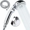 Handheld Shower Head With Hose -5 Spray Settings Removable High Pressure Shower Head With On / Off Switch -Chrome (A) SOEKAVIA