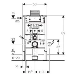 Geberit Duofix Support Frame For Wall-hung WC, 82 Cm, With Omega Concealed Cistern 12 Cm (111.003.00.1) -Comfort Bathroom Store 39021421 2