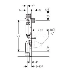 Geberit Duofix Support Frame For Wall-hung WC, 82 Cm, With Omega Concealed Cistern 12 Cm (111.003.00.1) -Comfort Bathroom Store 39021421 3
