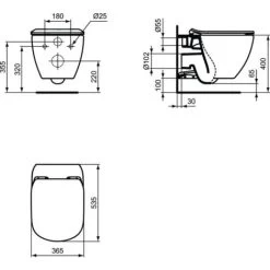 Ideal Standard TESI - AquaBlade Rimless Toilet Bowl + Ultra-thin Softclose Seat (T354601) 8 Ideal Standard TESI - AquaBlade Rimless Toilet Bowl + Ultra-thin Softclose Seat (T354601) -Comfort Bathroom Store 39021486 2