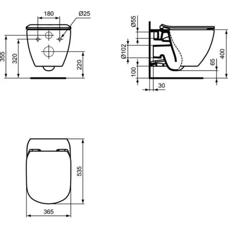 Ideal Standard TESI - AquaBlade Rimless Toilet Bowl + Ultra-thin Softclose Seat (T354601) 4 Ideal Standard TESI - AquaBlade Rimless Toilet Bowl + Ultra-thin Softclose Seat (T354601) - Image 2
