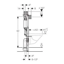 Geberit Duofix Wall-hung WC Element, H: 98 Cm, With Omega Concealed Cistern (111.030.00.1) 7 Geberit Duofix Wall-hung WC Element, H: 98 Cm, With Omega Concealed Cistern (111.030.00.1) -Comfort Bathroom Store 39021504 3