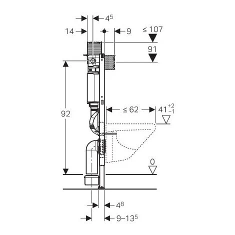 Geberit Duofix Wall-hung WC Element, H: 98 Cm, With Omega Concealed Cistern (111.030.00.1) 5 Geberit Duofix Wall-hung WC Element, H: 98 Cm, With Omega Concealed Cistern (111.030.00.1) - Image 3