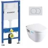 Geberit Toilet Set Duofix UP100 Support Frame + Serel SM Softclose Seat And SM10 Bowl + White Plate (39186GEB1) -Comfort Bathroom Store 39021539 1