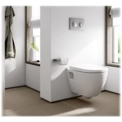 Geberit Toilet Set Duofix UP100 Support Frame + Serel SM Softclose Seat And SM10 Bowl + White Plate (39186GEB1) -Comfort Bathroom Store 39021539 4